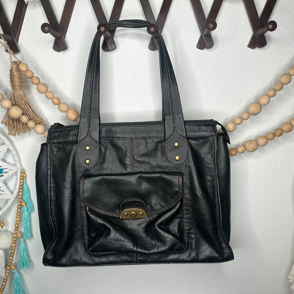 Fossil Black Leather Shoulder Bag